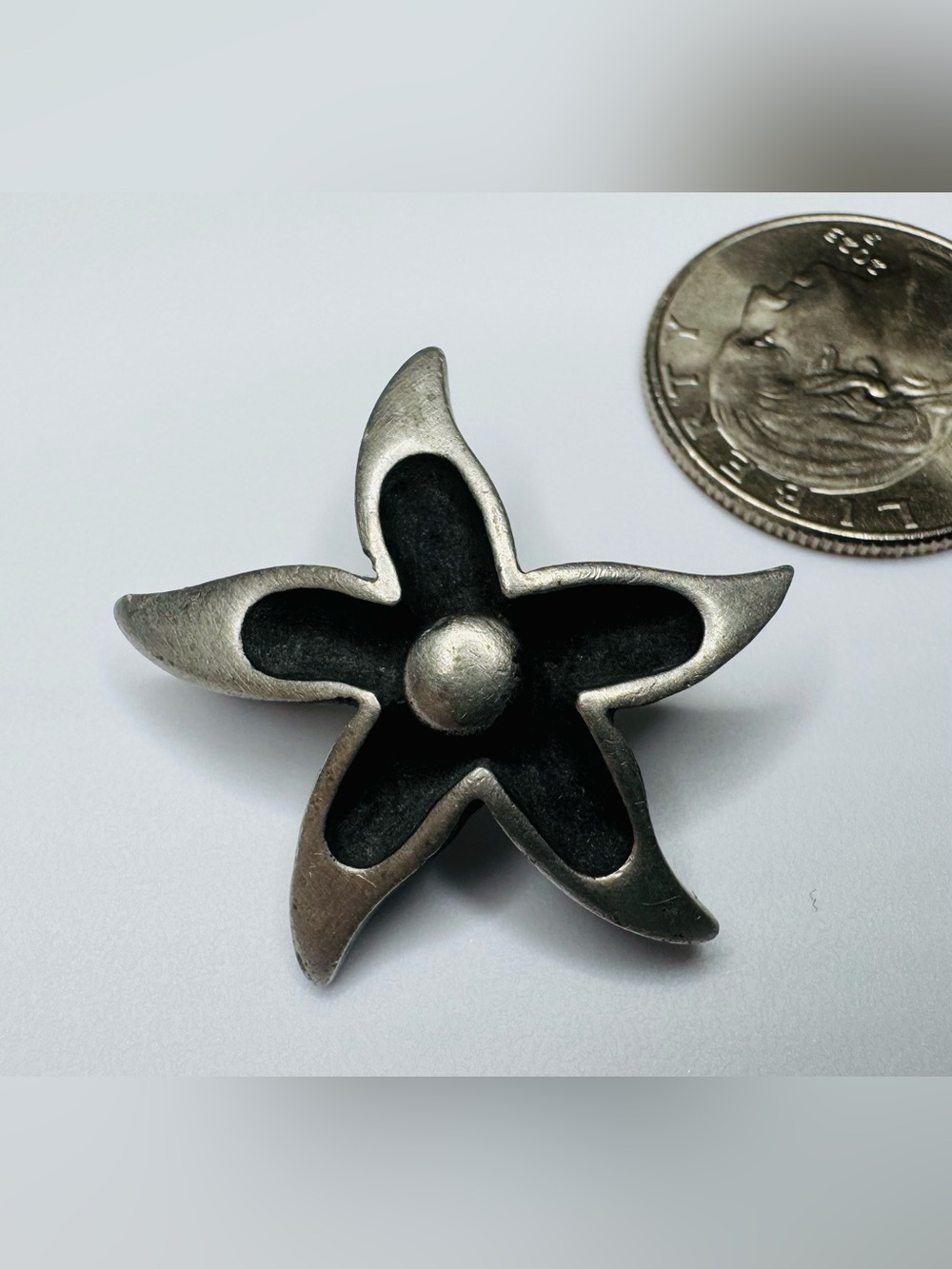 Vintage Signed Sweden Pewter Brooch